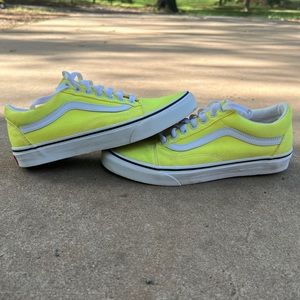 Bright yellow vans old skool SIZE 8 women SIZE 6.5 mens